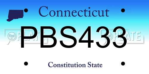 PBS433 Connecticut License Plate