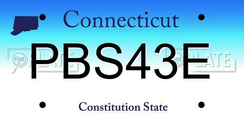 PBS43E Connecticut License Plate