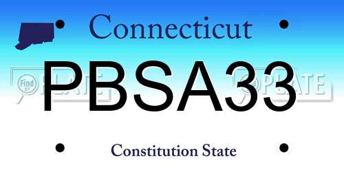 PBSA33 Connecticut License Plate