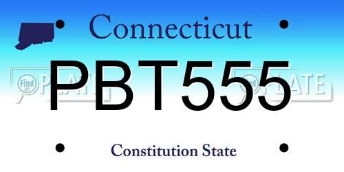 PBT555 Connecticut License Plate