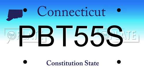 PBT55S Connecticut License Plate