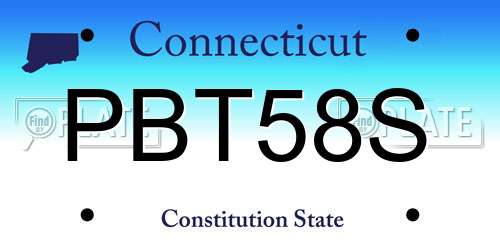 PBT58S Connecticut License Plate