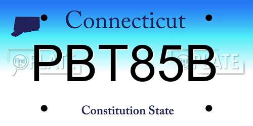 PBT85B Connecticut License Plate