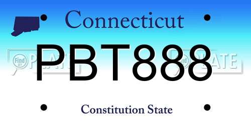 PBT888 Connecticut License Plate