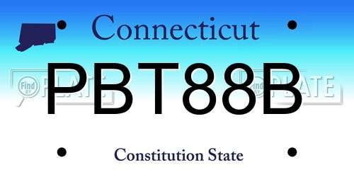 PBT88B Connecticut License Plate