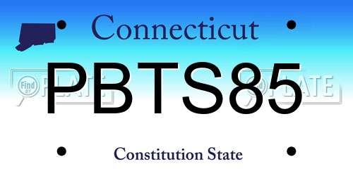 PBTS85 Connecticut License Plate