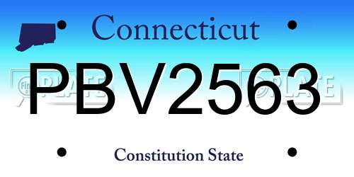 PBV2563 Connecticut License Plate