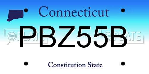 PBZ55B Connecticut License Plate