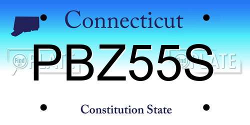 PBZ55S Connecticut License Plate