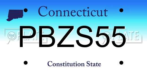PBZS55 Connecticut License Plate