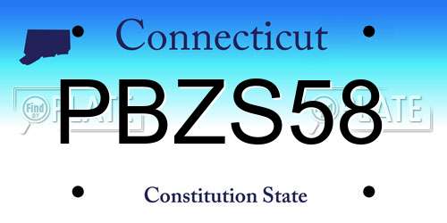 PBZS58 Connecticut License Plate