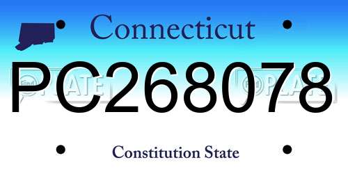 PC268078 Connecticut License Plate