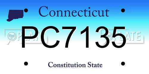 PC7135 Connecticut License Plate