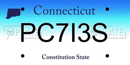 PC7I3S Connecticut License Plate