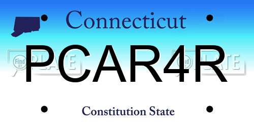 PCAR4R Connecticut License Plate