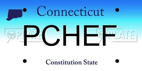 PCHEF Connecticut License Plate