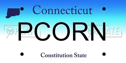 PCORN Connecticut License Plate