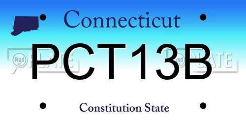 PCT13B Connecticut License Plate