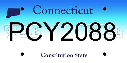 PCY2088 Connecticut License Plate