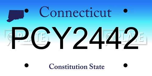 PCY2442 Connecticut License Plate