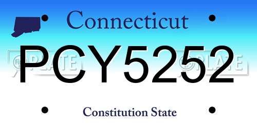 PCY5252 Connecticut License Plate