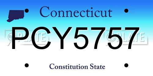 PCY5757 Connecticut License Plate