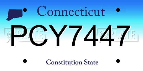 PCY7447 Connecticut License Plate
