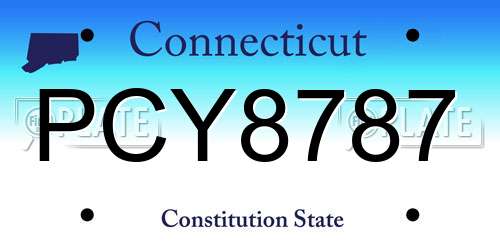 PCY8787 Connecticut License Plate