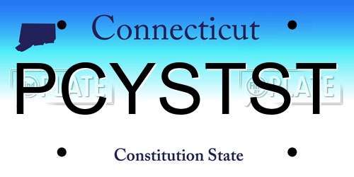 PCYSTST Connecticut License Plate