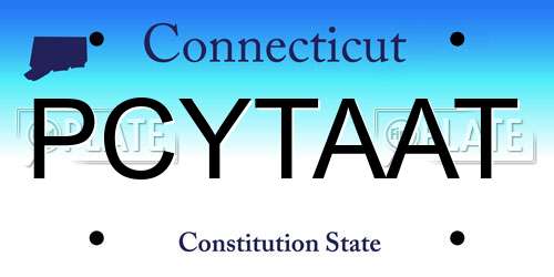 PCYTAAT Connecticut License Plate