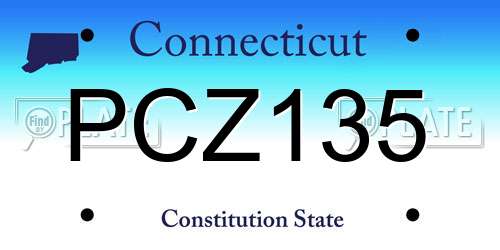 PCZ135 Connecticut License Plate