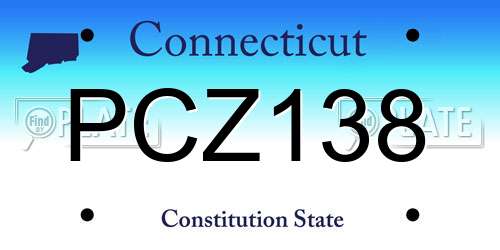 PCZ138 Connecticut License Plate