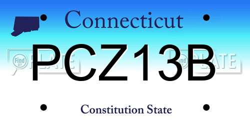 PCZ13B Connecticut License Plate