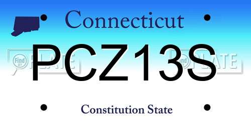 PCZ13S Connecticut License Plate