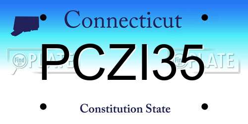 PCZI35 Connecticut License Plate