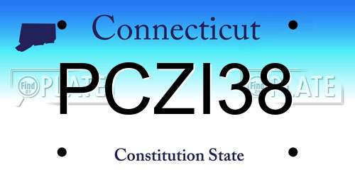 PCZI38 Connecticut License Plate