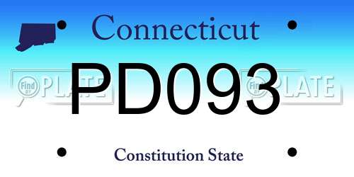 PD093 Connecticut License Plate