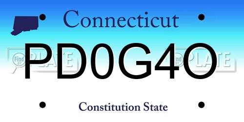 PD0G4O Connecticut License Plate