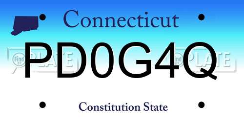 PD0G4Q Connecticut License Plate
