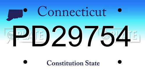 PD29754 Connecticut License Plate