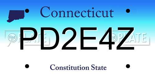 PD2E4Z Connecticut License Plate