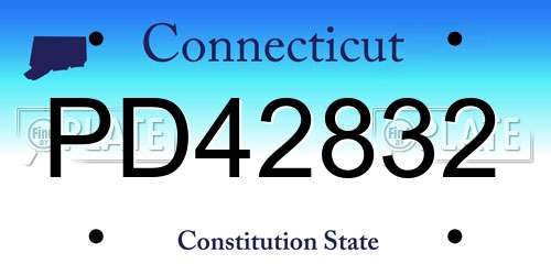 PD42832 Connecticut License Plate