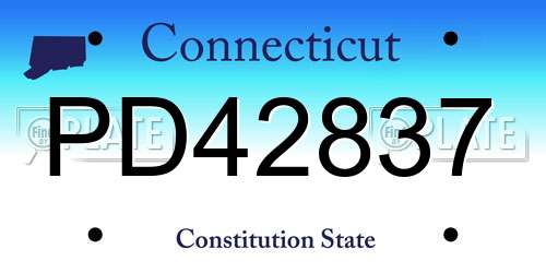 PD42837 Connecticut License Plate