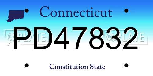 PD47832 Connecticut License Plate