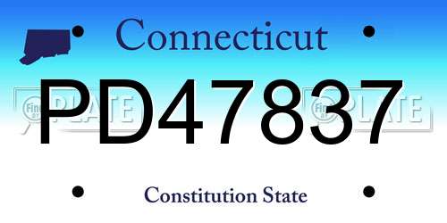PD47837 Connecticut License Plate