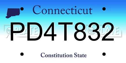 PD4T832 Connecticut License Plate