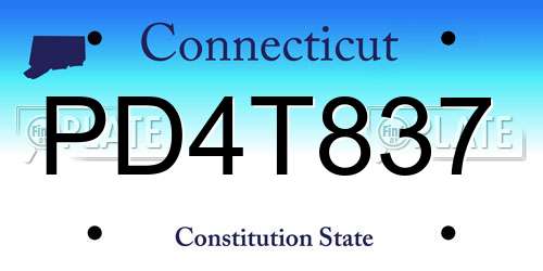PD4T837 Connecticut License Plate