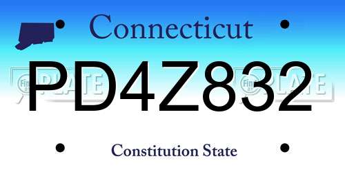 PD4Z832 Connecticut License Plate