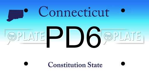 PD6 Connecticut License Plate