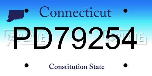 PD79254 Connecticut License Plate